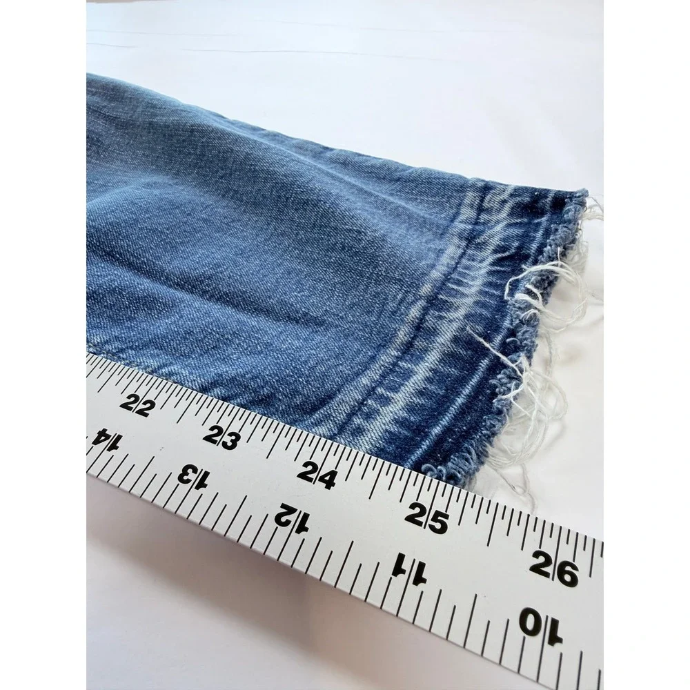 J.Crew Mercantile Jeans Women‎ 29 Blue Distressed Raw Hem High Rise